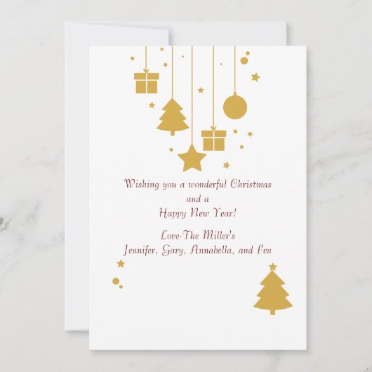 Gold Ornament Weihnachtskarte Feiertagskarte (Vorderseite)