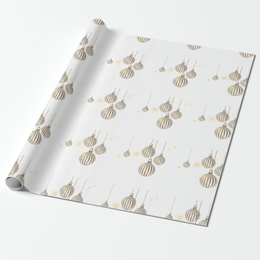 Gold-Ornament Weihnachtswrapping Papier Geschenkpapier (Ungerollt)