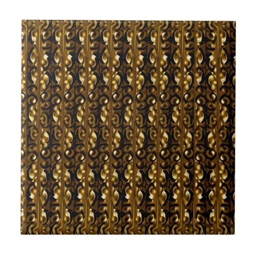 Gold Ornamente Stones Keramik Tile Fliese (Vorderseite)