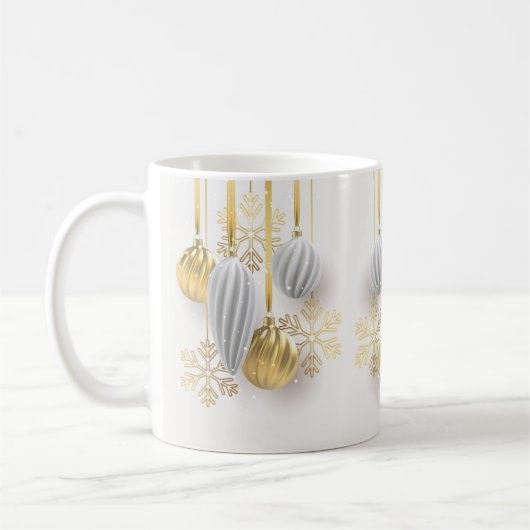 Gold Ornamente Weihnachten Kaffeetasse (Links)