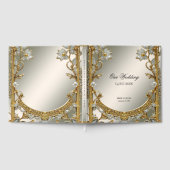 Gold Ornate White Floral Guest Book Gästebuch (Voll)