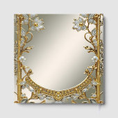 Gold Ornate White Floral Guest Book Gästebuch (Rückseite)