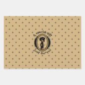 Gold Oval Dackel Cartoon Portrait (schwarz & tan) Geschenkpapier Set (Vorderseite 3)