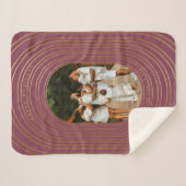 Gold Oval Frame Custom Foto Family Weihnachten Sherpadecke (Vorderseite (Horizontal))