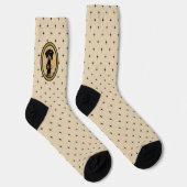 Gold Oval Frame Dackel Portrait (schwarz & tan) Socken (Rechts)