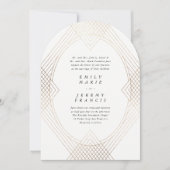 Gold Oval Simple Modern Gatsby Wedding Arch Einladung (Vorderseite)