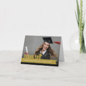 Gold Overlay-Multifunktionsleisten-Graduierungskap Dankeskarte (Vorderseite)