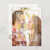 Gold Overlay | Save the Date Postkarte (Vorne/Hinten)
