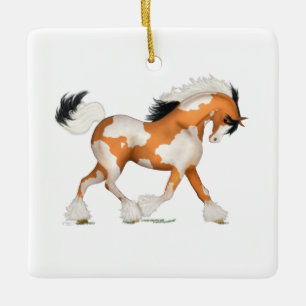 Gold Overo Sinti und Roma Horse Pony Personalisier Keramikornament