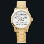 Gold Oversified Steel Watch Custom Geschenke für i Armbanduhr<br><div class="desc">Kundenspezifische Geschenke für seine personalisierte Gold Oversized Stainless Steel Watch. Laden Sie Logo,  Foto,  Bild,  Design und fügen Sie Ihren eigenen Text zu Ihrem eigenen personalisierten Geburtstag,  Weihnachten,  Vatertag,  Valentinstag Feier,  Bürogeschenke für ihn (Mann,  Männer,  Mann,  Freund,  Vater,  Vater,  Vater,  junger Mann,  Sohn).</div>
