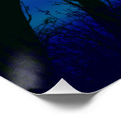 Gold Owl Face on forest at night Poster (Ecke)