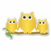 Gold Owls Design Aufkleber (Vorderseite)