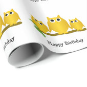 Gold Owls Design Birthday Gift Geschenkpapier (Rolleneckpunkt)