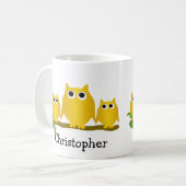 Gold Owls Design Personalisiert Kaffeetasse (Vorderseite Links)
