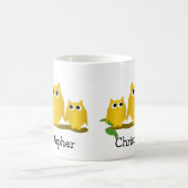 Gold Owls Design Personalisiert Kaffeetasse (Mittel)