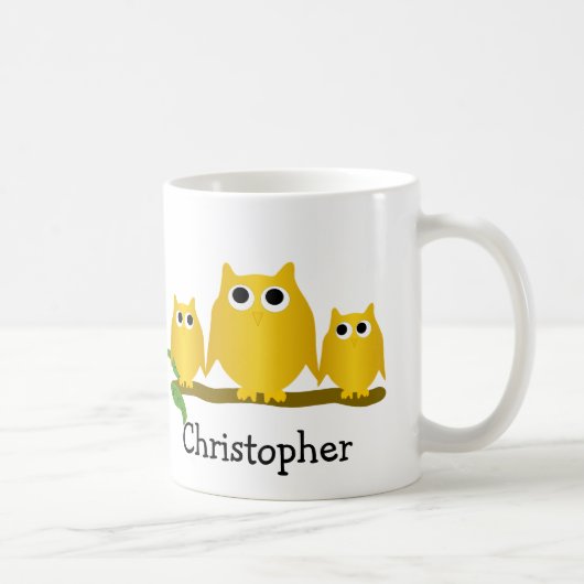 Gold Owls Design Personalisiert Kaffeetasse (Rechts)