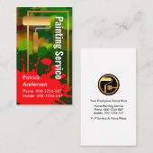 Gold Paint Brush Dirty Wall Paint Spritzer Visitenkarte (Vorne/Hinten)