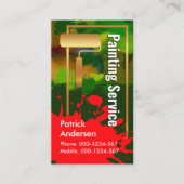 Gold Paint Brush Dirty Wall Paint Spritzer Visitenkarte (Vorderseite)