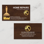 Gold Paint Brush Holz Textur Visitenkarte (Vorne/Hinten)