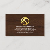 Gold Paint Brush Holz Textur Visitenkarte (Rückseite)