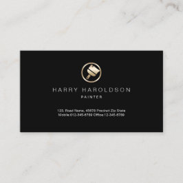 Gold Paint Brush Icon Painter Business Card Visitenkarte