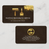 Gold Paint Brush Painting Gold Spritzer Visitenkarte (Vorne/Hinten)