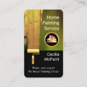 Gold Paint Brush Painting Wall Visitenkarte (Vorderseite)