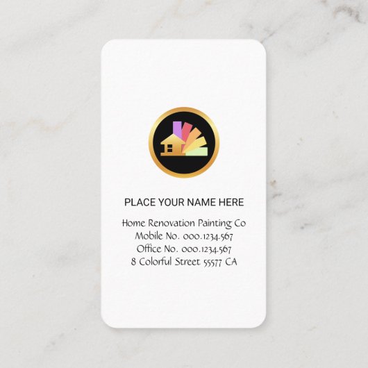 Gold Paint Brush Painting Wall Visitenkarte (Rückseite)