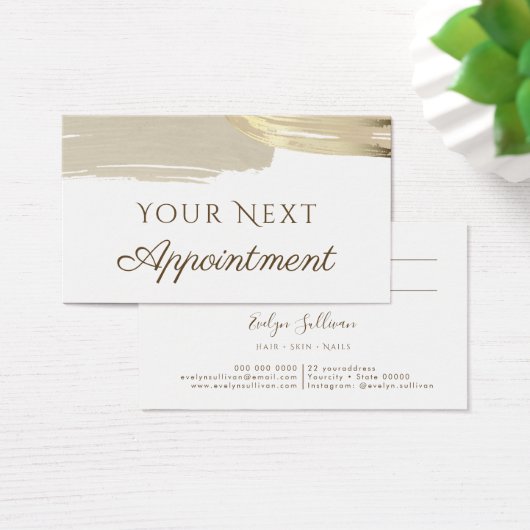 Gold Paint Brush Schlaganfall Terminkarte (Schreibtisch)