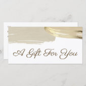 Gold Paint Brush Strokes Geschenkgutschein (Vorne/Hinten)