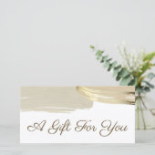 Gold Paint Brush Strokes Geschenkgutschein (Stehend Vorderseite)