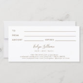 Gold Paint Brush Strokes Geschenkgutschein (Rückseite)