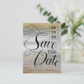 Gold Paint Calligraphy Foto Wedding Save the Date Ankündigungspostkarte (Stehend Vorderseite)