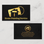 Gold Paint Can Zuhause Roller Brush Painting Visitenkarte (Vorne/Hinten)