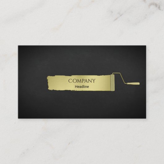 Gold Paint Roller Business Card Visitenkarte (Vorderseite)