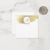 Gold Paint Smudge Monogram Flat Note Card Mitteilungskarte (Vorderseite/Rückseite Beispiel)