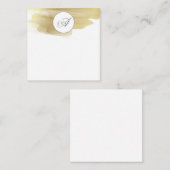 Gold Paint Smudge Monogram Flat Note Card Mitteilungskarte (Vorne/Hinten)