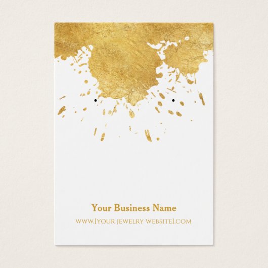Gold Paint Splash Earring Display Card (Vorderseite)
