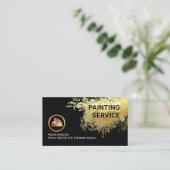 Gold Paint Splatter Painter Service Visitenkarte (Stehend Vorderseite)