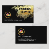 Gold Paint Splatter Painter Service Visitenkarte (Vorne/Hinten)
