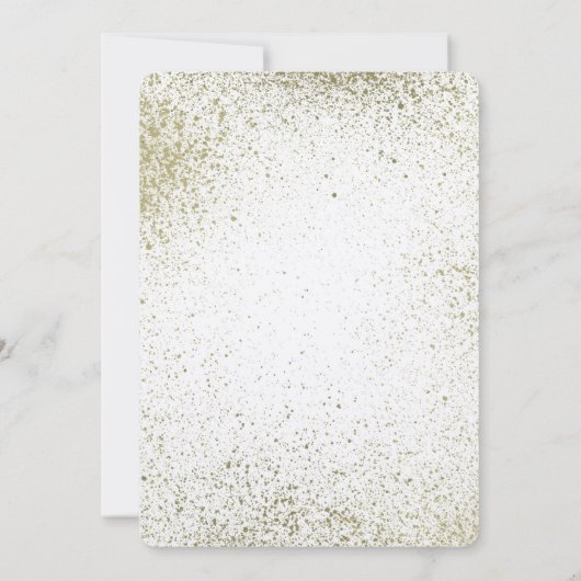 Gold Paint Spritzer Geburtstag Einladung (Rückseite)