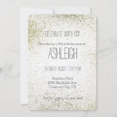 Gold Paint Spritzer Geburtstag Einladung (Vorderseite)