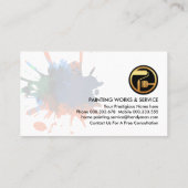 Gold Paint Spritzer Zuhause Brush Visitenkarte (Rückseite)