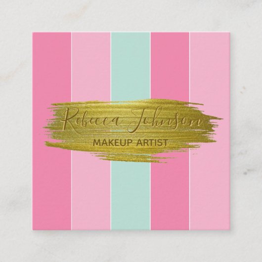 Gold Paint Stroke Colorful Stripes - Visitenkarte (Vorderseite)