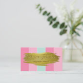 Gold Paint Stroke Colorful Stripes - Visitenkarte (Stehend Vorderseite)