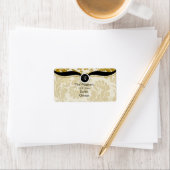 Gold Paisley Damask Postage Address Labels Adressaufkleber (Insitu)