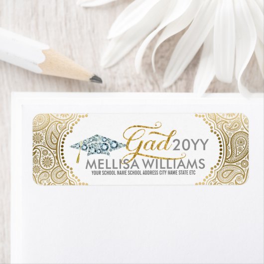 Gold Paisley Diamonds Grad Hut & Moderne Typografi (Insitu)