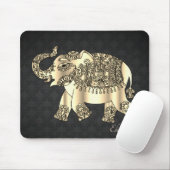 Gold Paisley Floral Elephant, Damask - Personalisi Mousepad (Mit Mouse)
