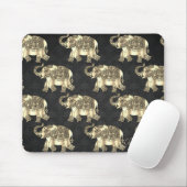 Gold Paisley Floral Elephant, Damask - Personalisi Mousepad (Mit Mouse)
