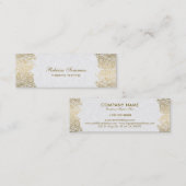 Gold Paisley Lace Plush White Background Mini Visitenkarte (Vorne/Hinten)